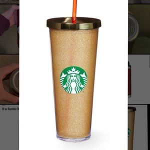 STARBUCKS VENTI ICED GOLD GLITTER CUP